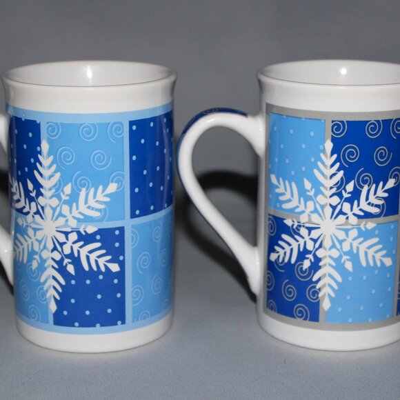 Vintage Coffee Mugs | Life @ Home Snowflake Mugs | Set of 3 Mugs - Picture 3 of 10